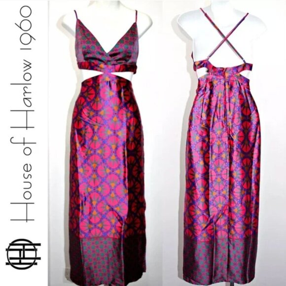 NWT HOUSE OF HARLOW CUT OUT DRESS, size SMALL in BLACK/WHITE - Picture 2 of 8